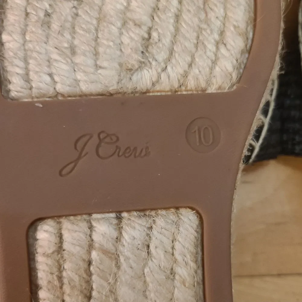 J. Crew Raffia Slip-on Espadrille Sandals